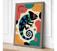 Spiraling Chameleon Eclectic Canvas Wall Art Print 18x12 Inch (46 x 30 cm)