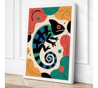 Spiraling Chameleon Eclectic Canvas Wall Art Print 24x16 Inch (61 x 41 cm)