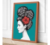 Spiraling Words in Hair Canvas Wall Art Print 18x12 Inch