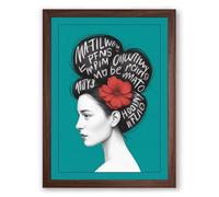 Spiraling Words in Hair Typography Framed Wall Art Print A1 (84.1×59.4cm) Walnut, Wall Decor for Living Room, Bedroom, Office & Home, Ready to Hang, Art Gift