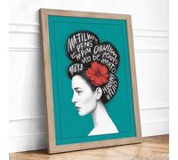 Spiraling Words in Hair Typography Framed Wall Art Print A2 Oak | Ready to Hang, Premium Gi Paper, Fade-Resistant Inks, Securely Packaged, UK Made