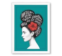 Spiraling Words in Hair Typography Framed Wall Art Print A4 (29.7×21cm) White, Wall Decor for Living Room, Bedroom, Office & Home, Ready to Hang, Art Gift