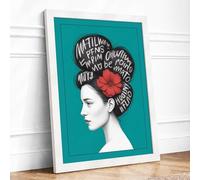 Spiraling Words in Hair Typography Framed Wall Art Print A4 White | Ready to Hang, Premium Gi Paper, Fade-Resistant Inks, Securely Packaged, UK Made