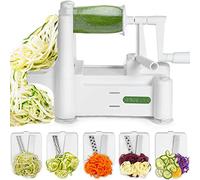 Spiralizer 5-Blade Vegetable Slicer - Strongest and Heaviest Spiral for Pasta, Spaghetti Making - Apple Potato Zucchini for Keto, Paleo, Non-Gluten Diets - Healthy Kitchen Gadgets