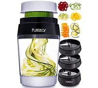 Spiralizer for Vegetables - Vegetable Slicer - Zucchini Courgette Spiralizer Zoodles Noodles Spaghetti Maker - Veggie Veg Carrot Cucumber Slicer Spiral Cutter - Kitchen Tools & Gadgets (6-in-1)