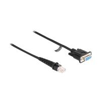 Spiralkabel RJ-50 Stecker D-Sub 9 Buchse (schwarz, 1,5 Meter)