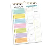 Spirals Meal Planning Pad Notebook Featuring Detachable Shopping Lists And Wall Hanging Hook For Weekly Organization Diet Plan Notebook