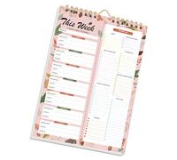 Spirals Meal Planning Pad Notebook Featuring Detachable Shopping Lists And Wall Hanging Hook For Weekly Organization Diet Plan Notebook