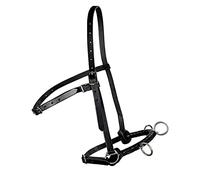 Spire Cavesson Riding Leather Lunge Bridle Headcollar Black For Lunging and riding Cob and Full size horses