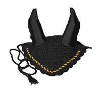Spire Horse Soft Crochet Breathable Cotton Ear Net Hood Ear Protector Bonnets (Pony, Black)