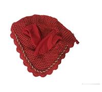 Spire Horse Soft Crochet Breathable Cotton Ear Net Hood Ear Protector Bonnets (Pony, Red)