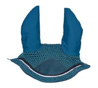 Spire Horse Soft Crochet Fly Veil Breathable Cotton Ear Net Hood Horse fly Control Masks Protector Bonnets (Full, Dark Green/Black-White)