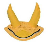 Spire Horse Soft Crochet Fly Veil Breathable Cotton Ear Net Hood Horse fly Control Masks Protector Bonnets (Full, Yellow/Black-White)