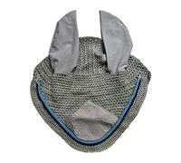 Spire Horse Soft Crochet Fly Veil Breathable Cotton Ear Net Hood Horse fly Control Masks Protector Bonnets (Pony, White/Black-Terquoise)