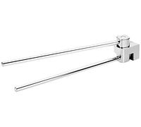 Spirella 1209632 Plastic Wall Accessory Clear Double Swivel Towel Rack, White, Standard