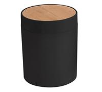 Spirella 2.5 Litre Black Bamboo Swinging Bathroom Bin