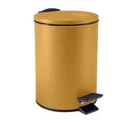Spirella Adelar 3 Litre Stainless Steel Rubbish Bin with Automatic Closing and Inner Bucket for Bathroom, Softclose Waste Bin, Yellow