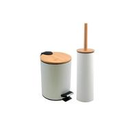 Spirella Adonis Pedal Bin 3L & Toilet Brush Set Matt White