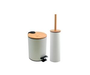 Spirella Adonis Pedal Bin 3L & Toilet Brush Set Matt White