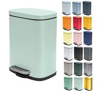 Spirella AKIRA Bathroom Pedal Bin - High Quality Stainless Steel - Quiet and Smooth Lock - Matte Ice Green - 5L