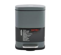 Spirella Akira Collection Pedal Bin 21.4 x 17.6 x 30 cm (5 Litres), Steel, Grey, 21.4 x 17.6 x 30 cm