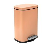 Spirella - AKIRA Steel Pedal Bin - Modern Rectangular Design with Anti-Fingerprint Coating - Slow and Silent Closure - Matte Peach - 5L