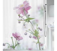 Spirella Anti-Mould Shower Curtain Anti-Bacterial Washable Waterproof Polyester Anemone Flowers 180 x 200 cm