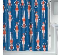 Spirella Anti-Mould Shower Curtain - Anti-Bacterial, Washable, Waterproof, Polyester, "Baigneuses" 180 x 200 cm, Blue