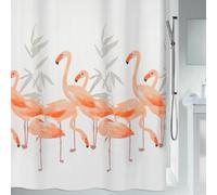 Spirella Anti-Mould Shower Curtain - Anti-Bacterial, Washable, Waterproof, Polyester, Flamingo 240 x 180 cm