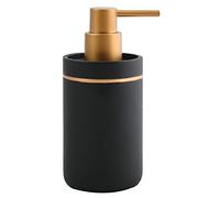 Spirella Bly Soap Dispenser with Pump Liquid Soap Dispenser Polyresin 300 ml Long Lasting and Robust Matt Black Gold