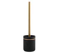 Spirella Bly brush toilet set made of polyresin matt black gold, Resin, Moyen