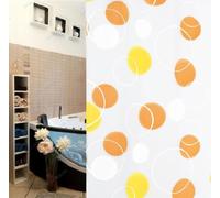 Spirella Bubble PEVA Opaque Plastic Shower Curtain, 180 x 200 cm, Orange/Yellow/White