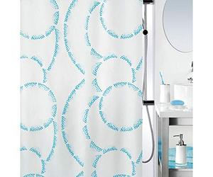 Spirella Claire Acqua Textile Shower Curtain Various Sizes 240 x 180 cm