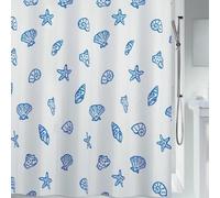 Spirella Concha Marine Textile Shower Curtain 100% Polyester White Blue 180 cm x 200 cm