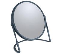 Spirella - Cosmetic Mirror on Base Akira - Robust Metal - Double View with 5x Magnification and Classic Mirror - 360° Swivel - Matt Petrol