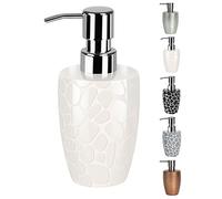 Spirella Darwin Pebble Stoneware Soap Dispenser, White