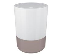 Spirella Design Cosmetic Bin Moji Bathroom Pedal Bin Swing lid waste bin with swing lid 5 liter with silicone bottom white/taupe