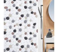 Spirella Dido PEVA Opaque Plastic Shower Curtain, 180 x 200 cm, Black/Grey/Brown/White