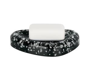 Spirella Etna Glitter Polysresin Soap Dish, Black