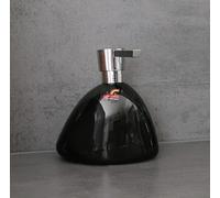 Spirella Etna Shiny Black Soap Dispenser. Glossy Stoneware Solid