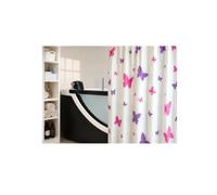 Spirella Fly Purple Textile Polyester Shower Curtain, 180 x 200 cm, White/Purple/Lila/Fuschia