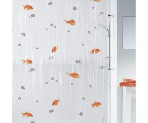Spirella Goldfish Orange Plastic Shower Curtain 100% PVC Transparent Orange 180 cm x 200 cm