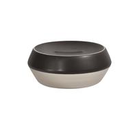 Spirella Joshua Stoneware Soap Dish, Size 12 x 5 cm, Elegant Bathroom Accessory, Modern and Practical Design for Optimal Storage, Matt Silver, Sandstone