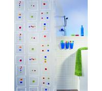 Spirella Linus PEVA Plastic Opaque Shower Curtain with Sheep Pattern, 180 x 200 cm, Fuschia/Orange/Green/Purple