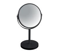 Spirella Makeup & Shaving Round Swivel Pedestal Mirror, Metal, Black, 17x17x27 cm