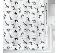 Spirella Monkey Shower Curtain, Black/White