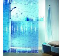 Spirella Pool PEVA Plastic Translucent Shower Curtain, 180 x 200 cm, Blue