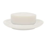 Spirella, stone look, decorative bathroom equipment, soap dish relief, dimensions: 10.3 x 1.3 cm, white, Ceramic, Porte-savon