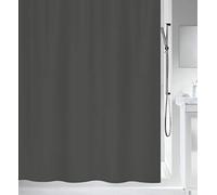Spirella Primo Anti-Mould Shower Curtain, Washable, Waterproof, Polyester, 180 x 180 cm, Anthracite