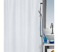 Spirella Primo White Textile Polyester Shower Curtain, 240 x 200 cm, White